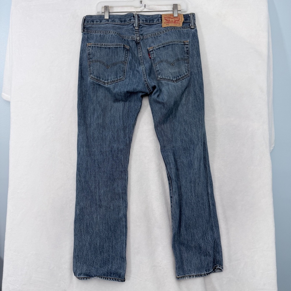 Levis 501 Jeans Mens 34x30 (34x28) Blue Original Straight Leg - Picture 10 of 10